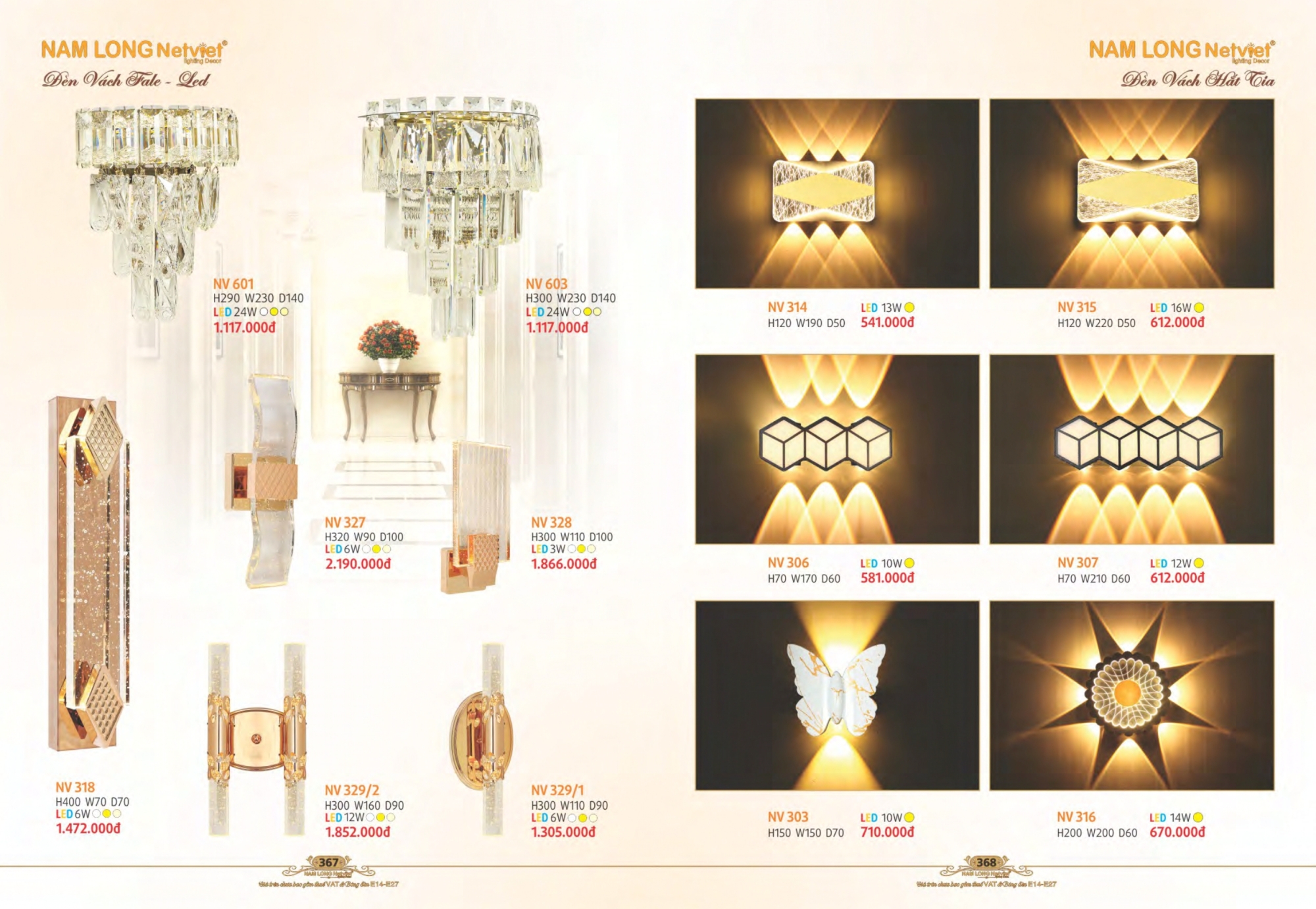 Bảng giá đèn trang trí Nam Long